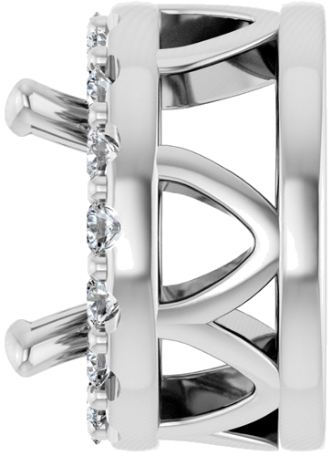 Pakabukas „Halo-Style“ 585 Baltojo Aukso Round 5.2mm (2)