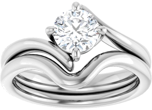 14K White  5.8 mm Round Solitaire Engagement Ring Mounting (8)