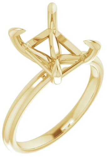 Sužadėtuvių Žiedas „Solitaire“ 750 Geltonojo Aukso Emerald 10mm x 8mm (1)