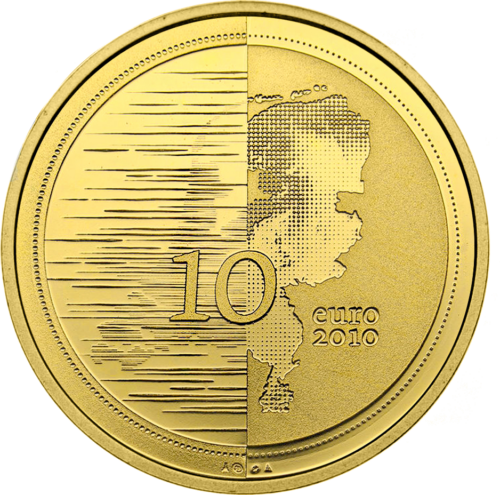 2010 Nyderlandai Vandens kraštas 10 eurų auksinė moneta (2)
