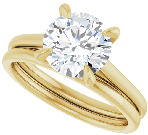 Sužadėtuvių Žiedas „Solitaire“ 585 Geltonojo Aukso Round 8mm (10)