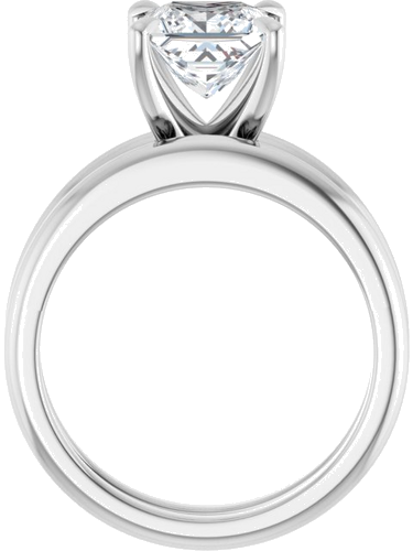 Sužadėtuvių Žiedas „Claw-Prong Solitaire“ 14k white gold Square 6.5mm (7)