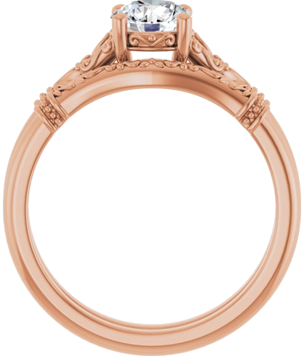 Sužadėtuvių Žiedas „Sculptural“ 14k rose gold Round 5.8mm (7)