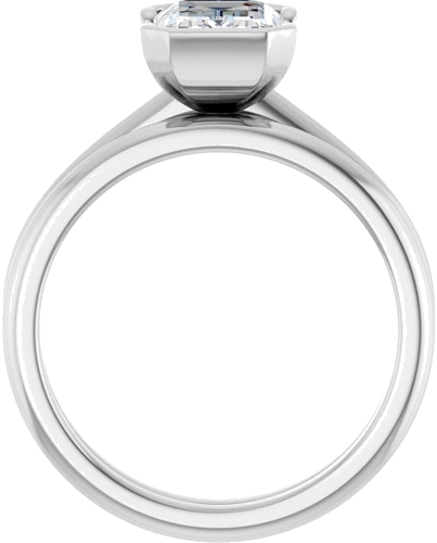 Sužadėtuvių Žiedas „Half-Bezel“ 14k white gold Emerald 8mm x 6mm (7)