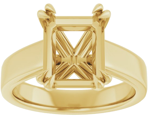 14K Yellow 10x8 mm Emerald Engagement Ring Mounting (3)