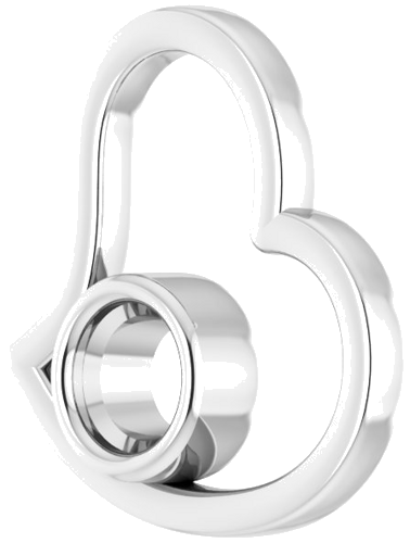 Pakabukas „Bezel-Set Heart“ 10k white gold Round 5.2mm (2)