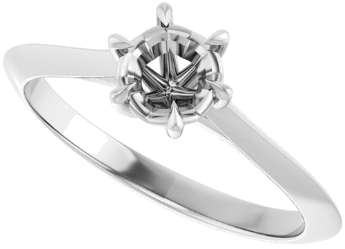 Sužadėtuvių Žiedas „Claw-Prong Solitaire“ 14k white gold Round 5.2mm (5)