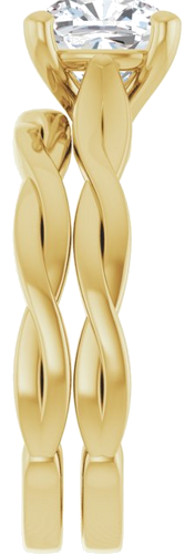 Sužadėtuvių Žiedas „Infinity-Inspired“ 14k yellow gold Cushion 7mm (9)