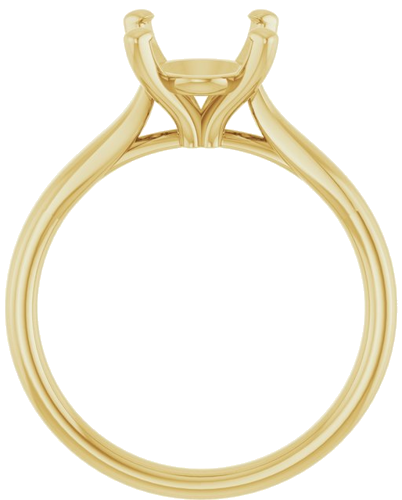 18K Yellow 10x8 mm Oval Engagement Ring Mounting (2)