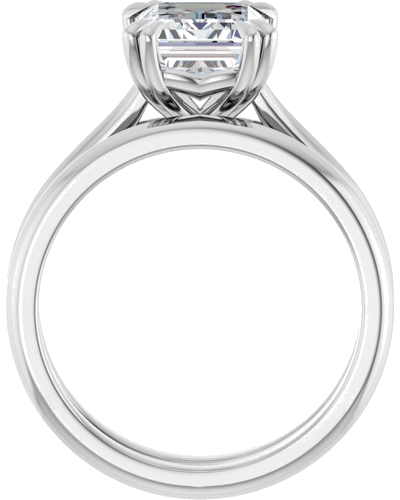 Sužadėtuvių Žiedas „Double Claw-Prong“ 14k white gold Emerald 9mm x 7mm (7)