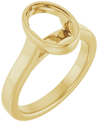 Sužadėtuvių Žiedas „Bezel-Set Solitaire“ 14k yellow gold Oval 10mm x 7mm (1)