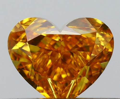 0.28 carat Fancy Vivid Orange-VS1 Natūralus Heart Deimantas (1)