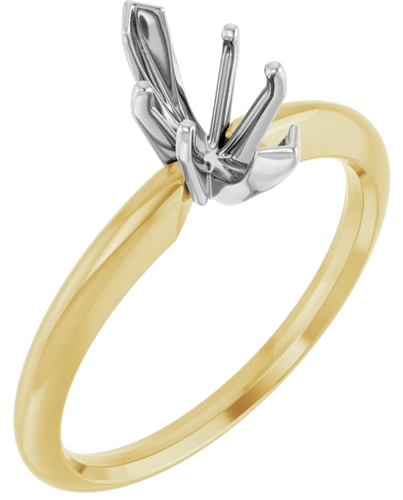 Sužadėtuvių Žiedas „V-End Solitaire“ 585 Baltojo Ir Geltonojo Aukso Marquise 9.3mm x 4.5mm (1)