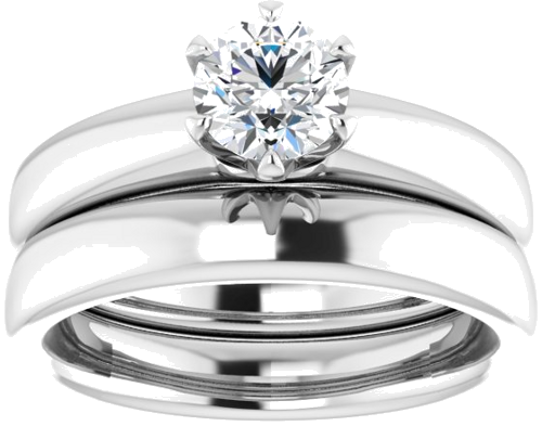 14K White 5.5 mm Round Engagement Ring Mounting (8)