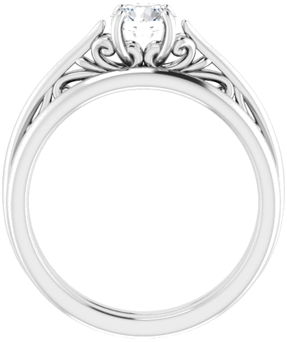 14K White 5.2 mm Round Engagement Ring Mounting (12)