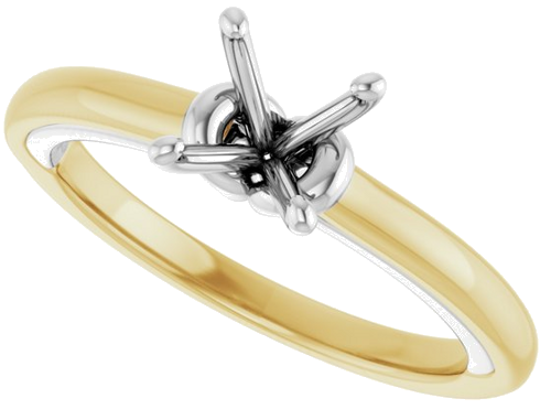 Sužadėtuvių Žiedas „Solitaire“ 14k yellow/white gold Round 6.5mm (5)