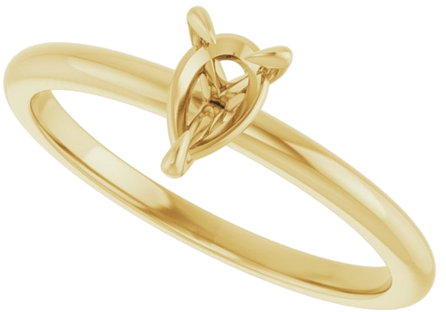Sužadėtuvių Žiedas „Solitaire“ 585 Geltonojo Aukso Pear Shape 6mm x 4mm (5)