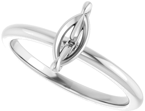 Sužadėtuvių Žiedas „Solitaire“ 585 Baltojo Aukso Marquise 8mm x 4mm (5)