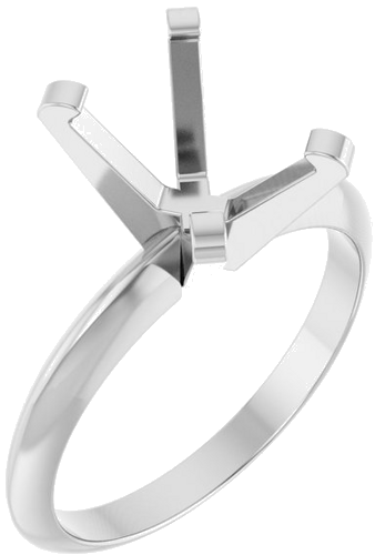 14K White 8.5x6.5 mm Emerald Solitaire Engagement Ring Mounting (1)