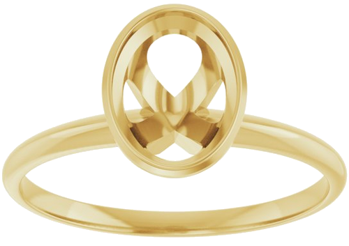 Sužadėtuvių Žiedas „Solitaire“ 585 Geltonojo Aukso Oval 8mm x 6mm (3)