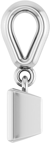 Pakabukas „Bezel-Set Charm“ 14k white gold Square 4mm (3)