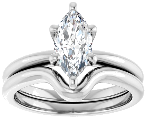 14K White  10x5 mm Marquise Solitaire Engagement Ring Mounting (8)