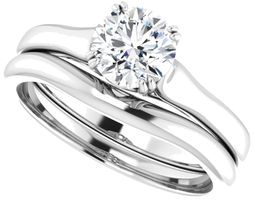 Sužadėtuvių Žiedas „Solitaire“ 14k white gold Round 6mm (10)