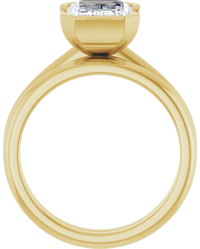 Sužadėtuvių Žiedas „Half-Bezel“ 14k yellow gold Emerald 10mm x 7mm (7)