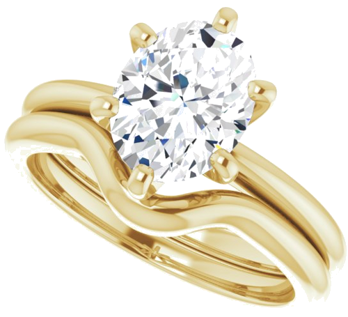 14K Yellow  9x7 mm Oval Solitaire Engagement Ring Mounting (10)