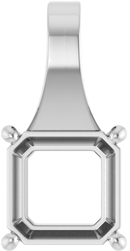 Pakabukas „Solitaire“ 10k white gold Asscher 10mm (1)
