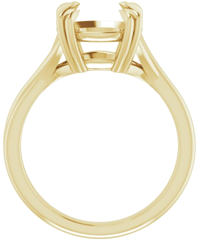 Sužadėtuvių Žiedas „Double Claw-Prong Solitaire Criss-Cross“ 14k yellow gold Round 10mm (2)