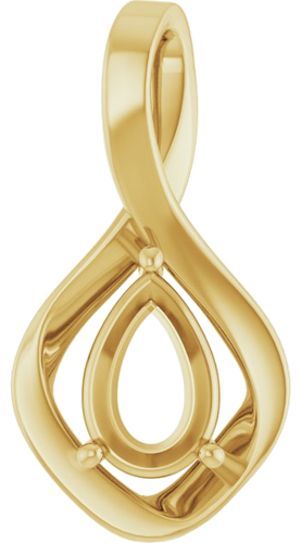 14K Yellow  9x6 mm Pear Pendant Mounting (1)
