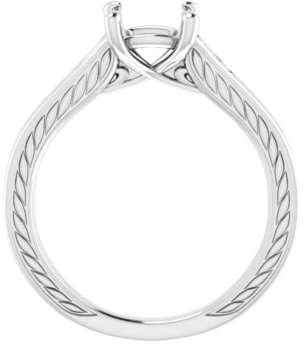 Sužadėtuvių Žiedas „Solitaire Scroll“ 14k white gold Square 5.5mm (2)