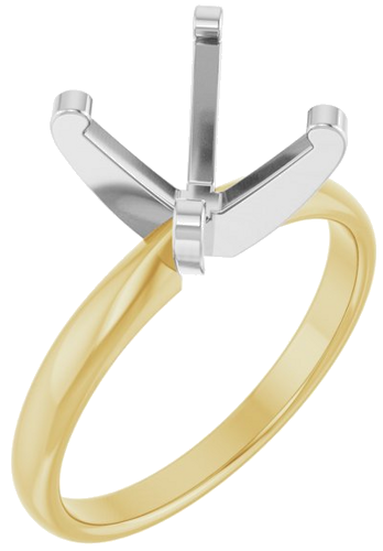 Sužadėtuvių Žiedas „Solitaire“ 14k yellow/white gold Round 10mm (1)