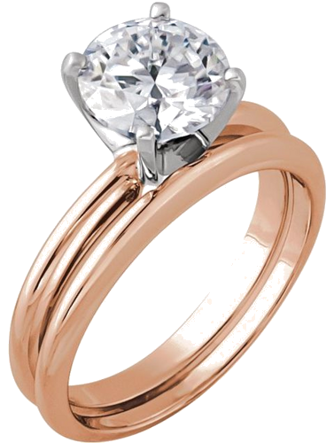 Sužadėtuvių Žiedas „Heavyweight Solitaire“ 14k rose/white gold Round 7.3mm x 7.7mm (3)