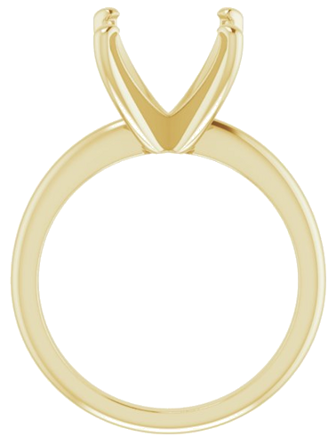 14K Yellow  10x10 mm Cushion Solitaire Engagement Ring Mounting (2)