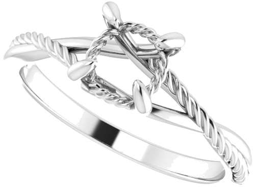 Sužadėtuvių Žiedas „Solitaire Rope“ 585 Baltojo Aukso Round 6.5mm (5)