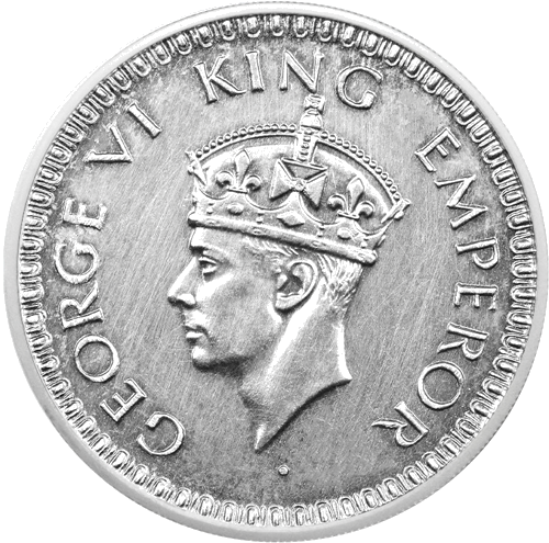 1/2 Rupijos George VI (1942-1945) Indija sidabrinė moneta (1)