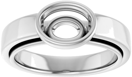Sužadėtuvių Žiedas „Bezel-Set Solitaire“ 14k white gold Oval 8mm x 6mm (3)
