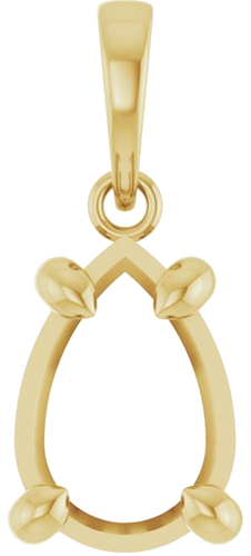 Pakabukas „Solitaire“ 14k yellow gold Pear 10mm x 7mm (1)