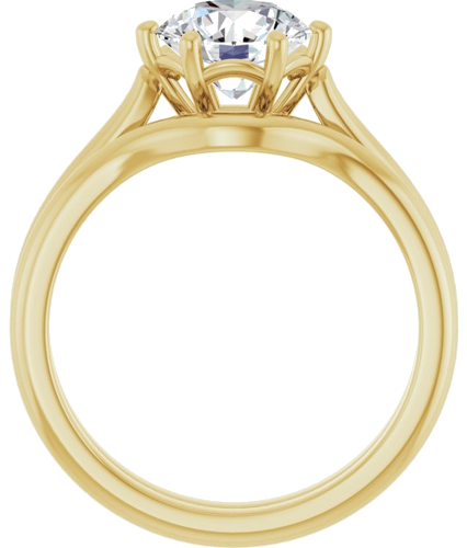 Sužadėtuvių Žiedas 14k yellow gold Round 7.4mm (7)