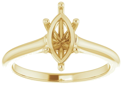 Sužadėtuvių Žiedas „Solitaire“ 585 Geltonojo Aukso Marquise 10mm x 5mm (3)