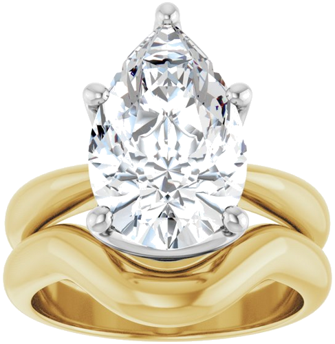 Sužadėtuvių Žiedas „Solitaire Crown-Inspired“ 14k yellow/white gold Pear 14mm x 9mm (8)
