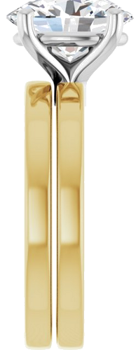 Sužadėtuvių Žiedas „Solitaire“ 14k yellow/white gold Oval 10mm x 8mm (9)