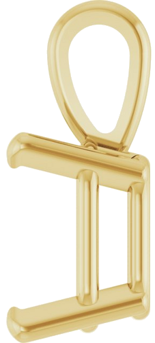 14K Yellow 6x4.5 mm Emerald 4-Prong Pendant Mounting (3)