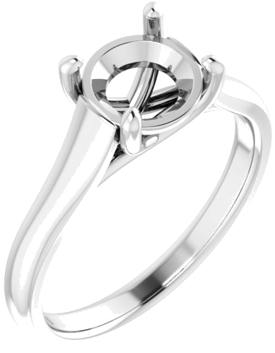 Sužadėtuvių Žiedas „Solitaire“ 585 Baltojo Aukso Round 7.4mm (1)