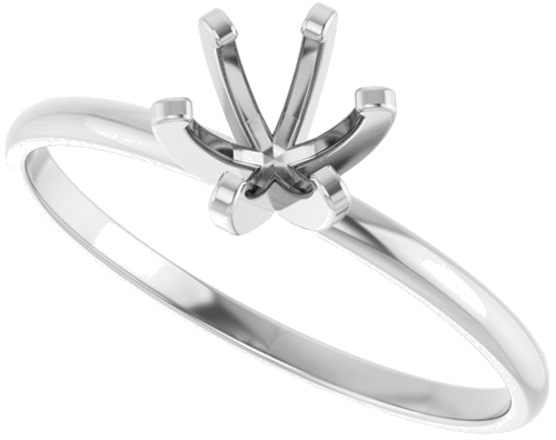 Sužadėtuvių Žiedas „Solitaire“ 14k white gold Round 5.2mm (5)