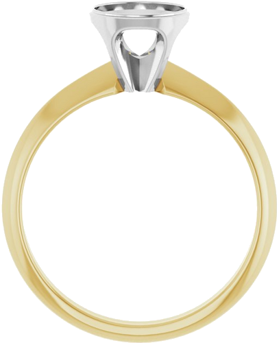 14K Yellow White 6.5 mm Round Solitaire Engagement Ring Mounting (2)
