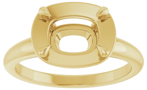 Sužadėtuvių Žiedas „Claw-Prong Solitaire Bezel-Style“ 14k yellow gold Elongated Cushion 9mm x 7mm (3)
