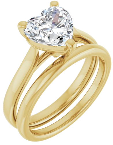 14K Yellow 8x8 mm Heart Engagement Ring Mounting (6)